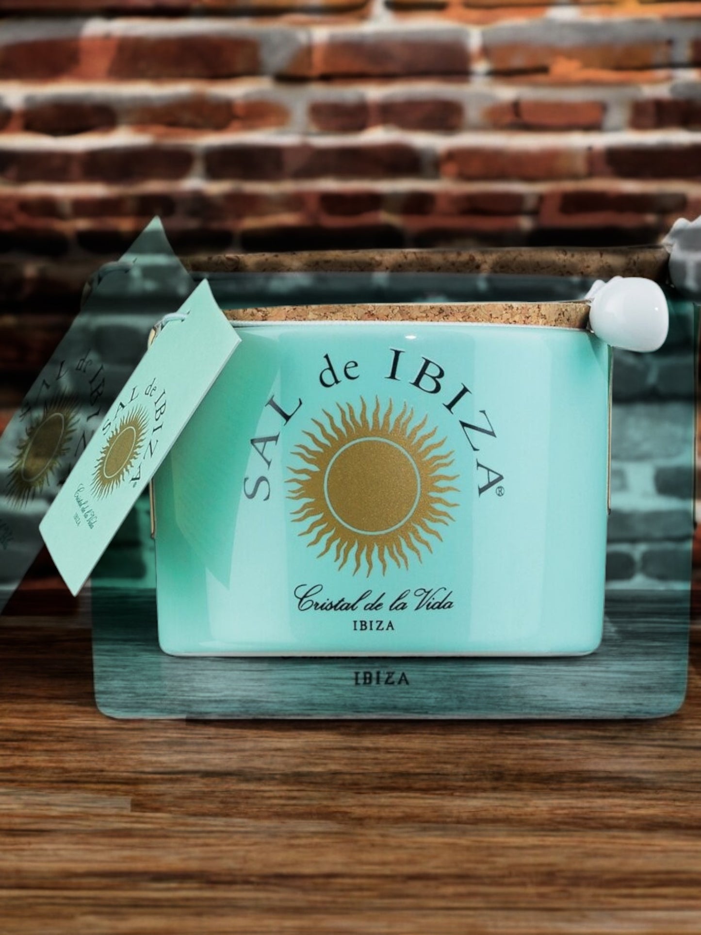 Fleur de Sel – Meersalz in Keramik-Topf mit Porzellanlöffel und Naturkorken